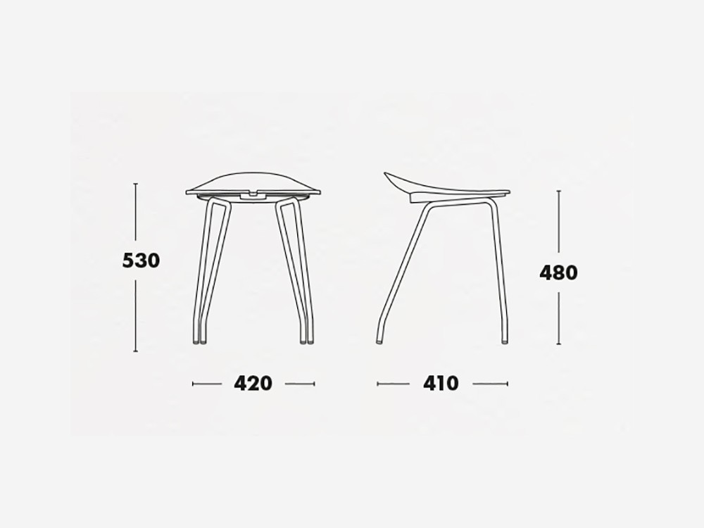 Taburete Ant en acero y polipropileno