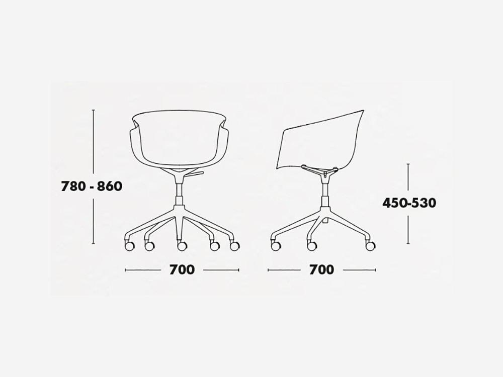 Silla Bai regulable en altura y giratoria