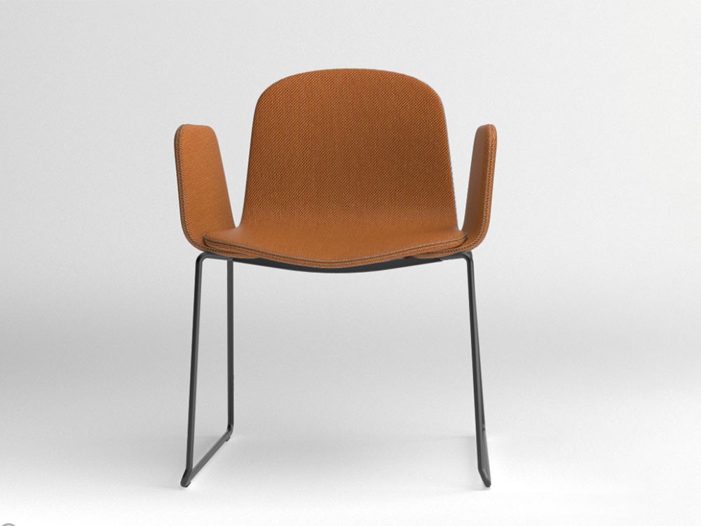 Silla trineo Bob XL tapizada con brazos Ondarreta - 3