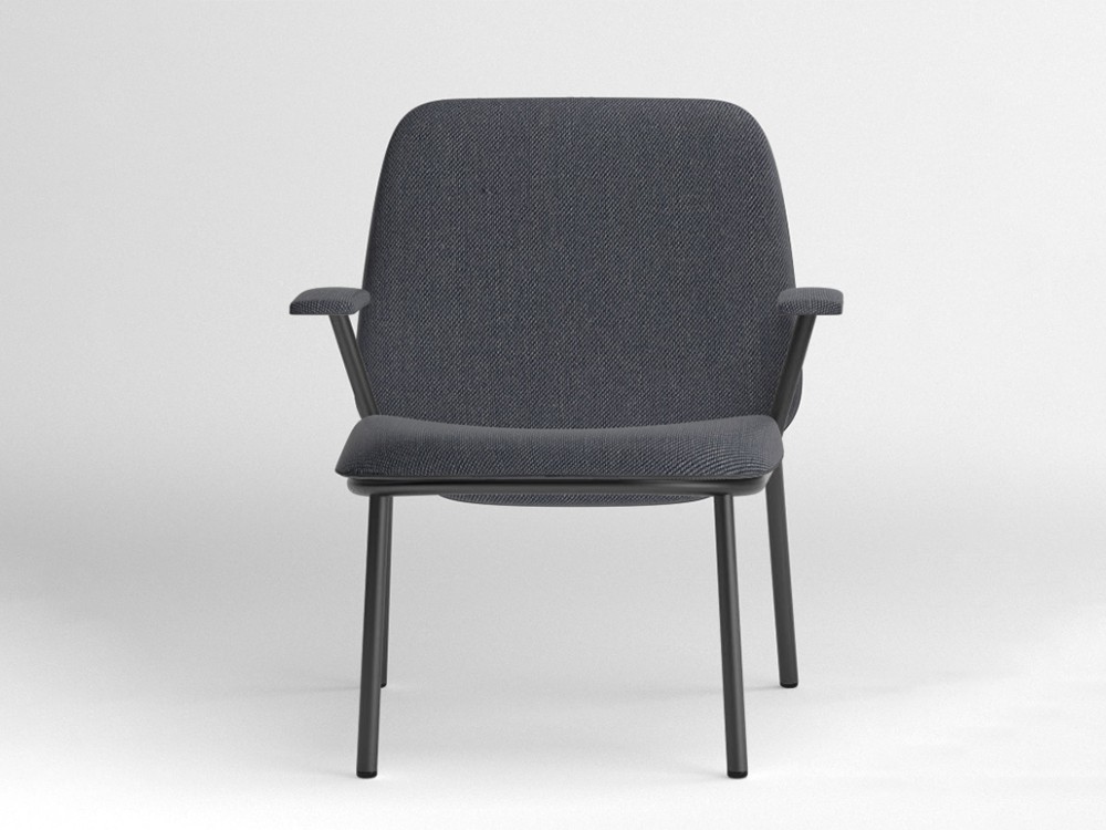 Sillón de respaldo alto con brazos Lana acero Ondarreta - 1