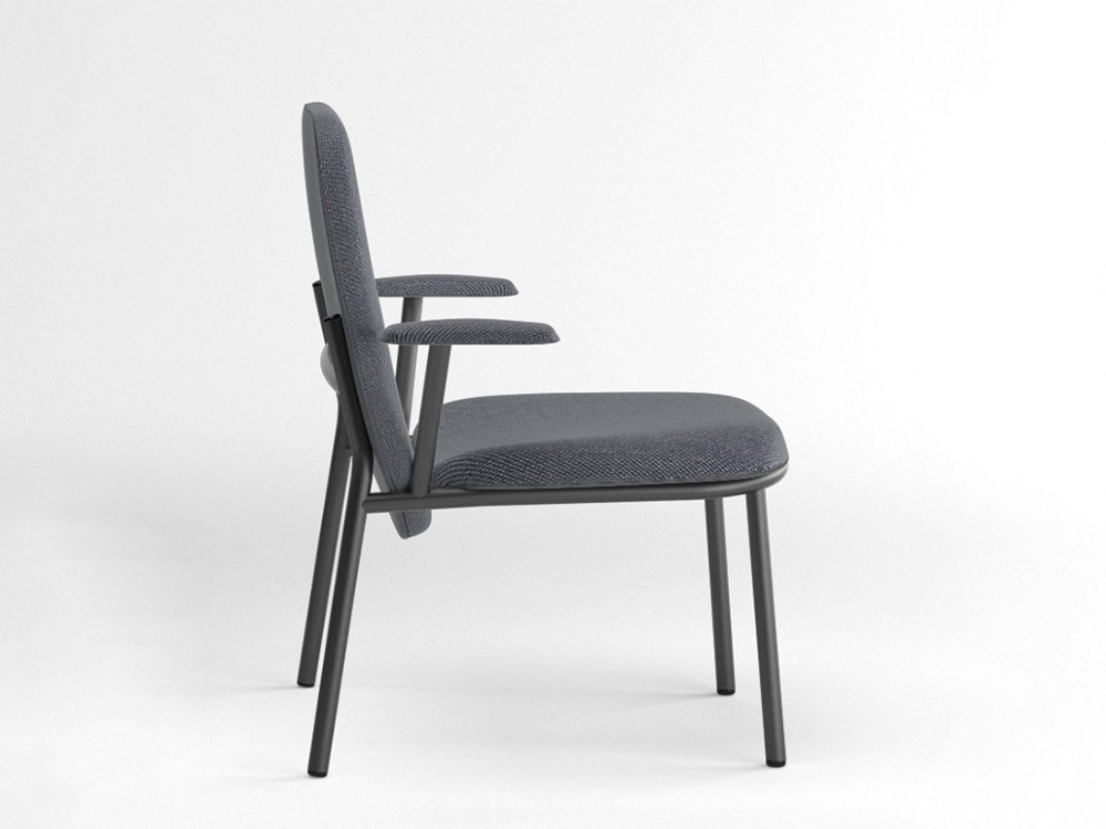 Sillón de respaldo alto con brazos Lana acero Ondarreta - 2