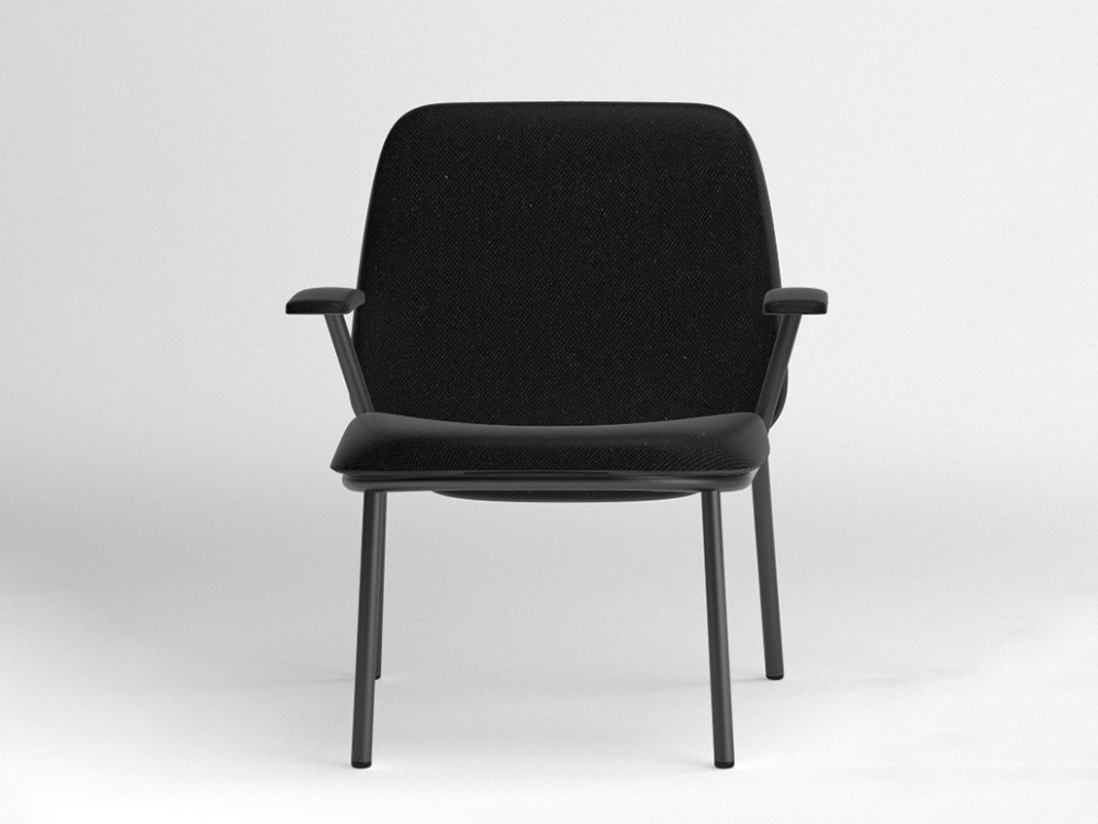 Sillón de respaldo alto con brazos Lana acero Ondarreta - 3