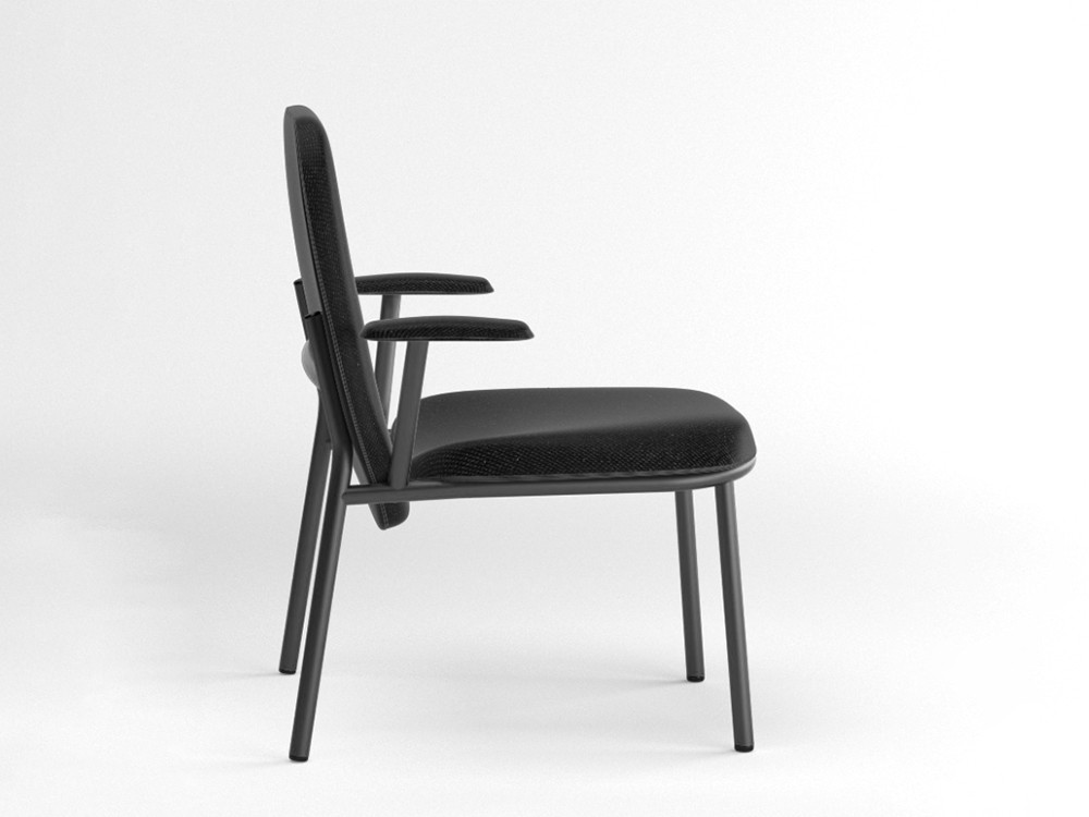 Sillón de respaldo alto con brazos Lana acero Ondarreta - 4