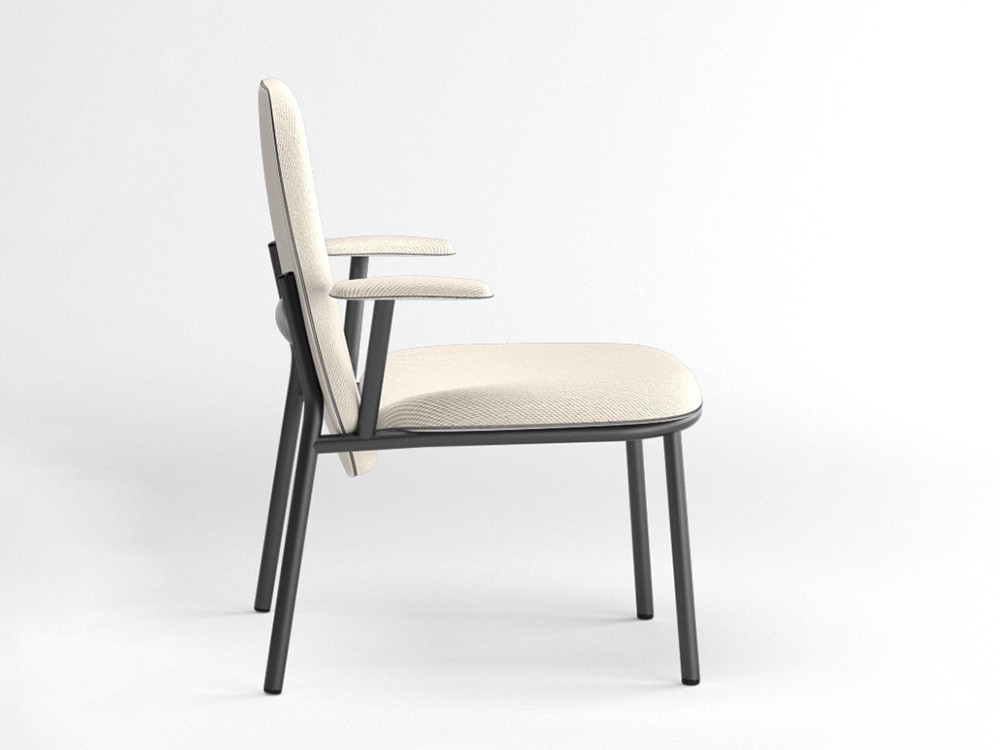 Sillón de respaldo alto con brazos Lana acero Ondarreta - 6