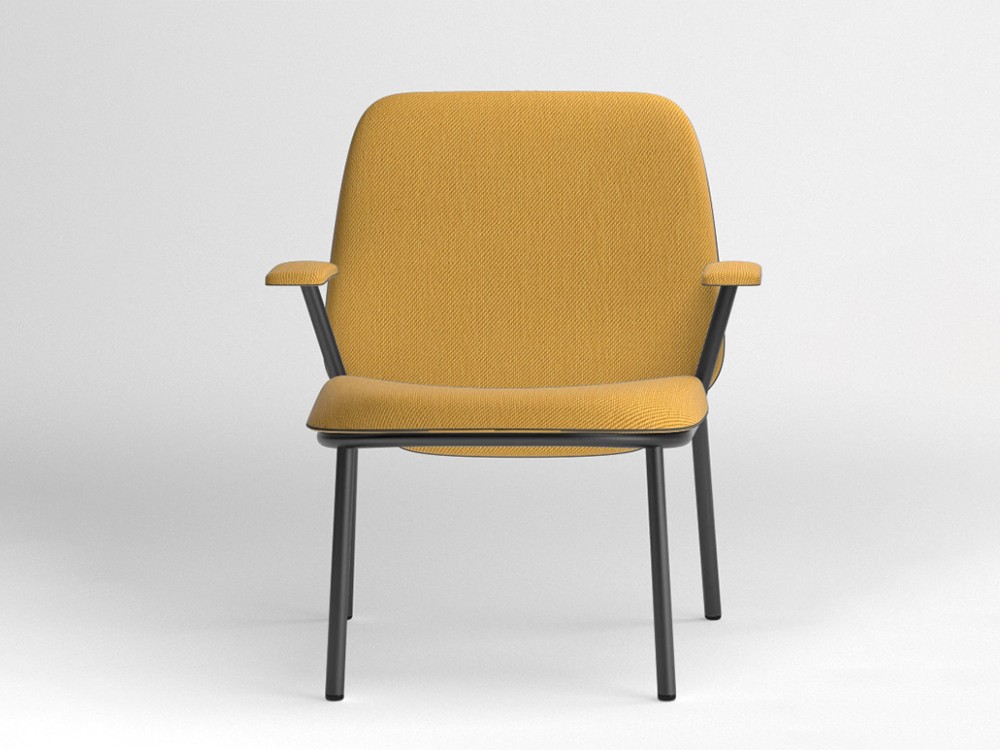 Sillón de respaldo alto con brazos Lana acero Ondarreta - 7