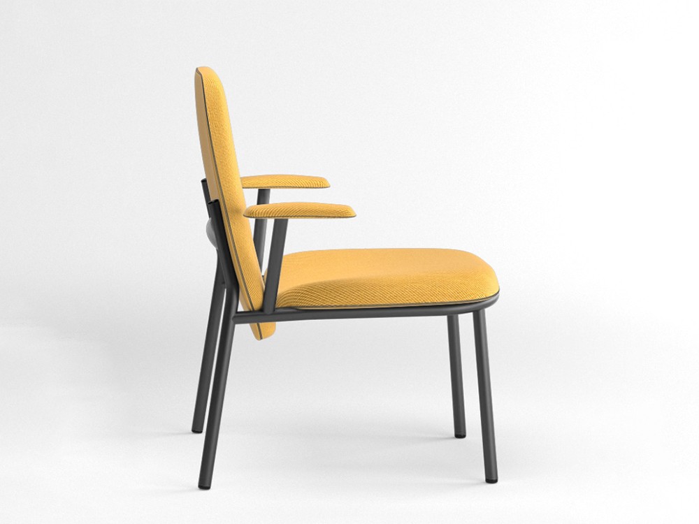 Sillón de respaldo alto con brazos Lana acero Ondarreta - 8