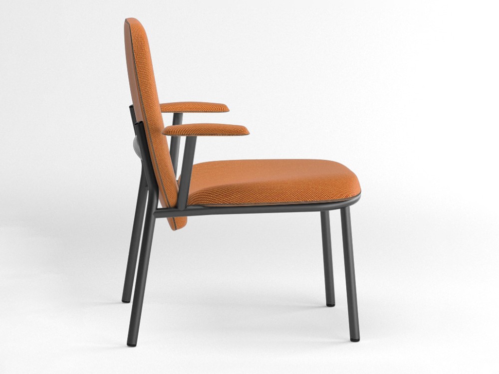 Sillón de respaldo alto con brazos Lana acero Ondarreta - 10