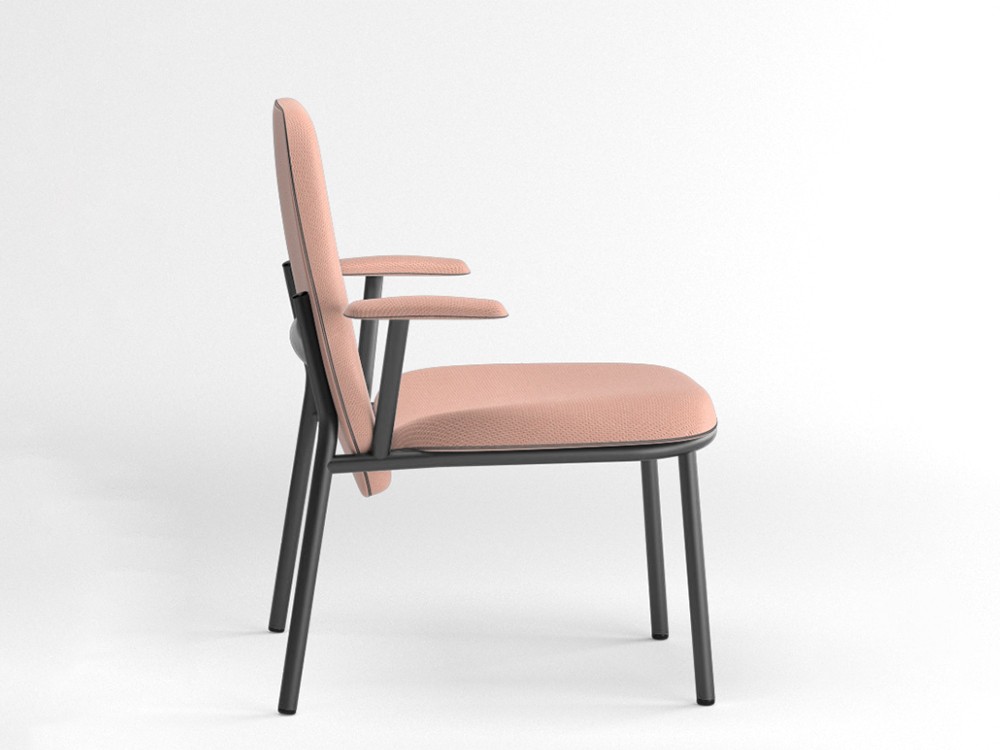 Sillón de respaldo alto con brazos Lana acero Ondarreta - 12