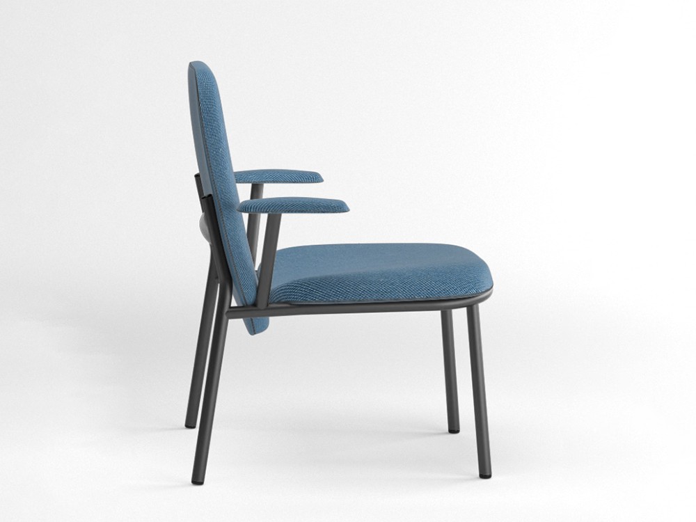 Sillón de respaldo alto con brazos Lana acero Ondarreta - 14