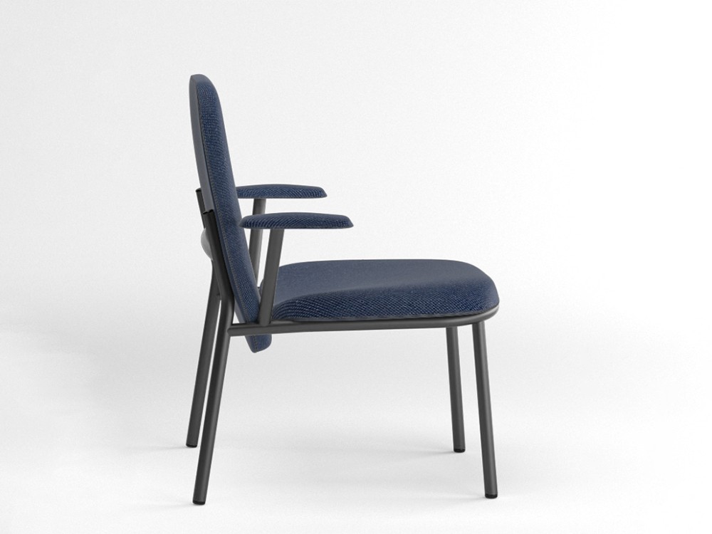 Sillón de respaldo alto con brazos Lana acero Ondarreta - 16