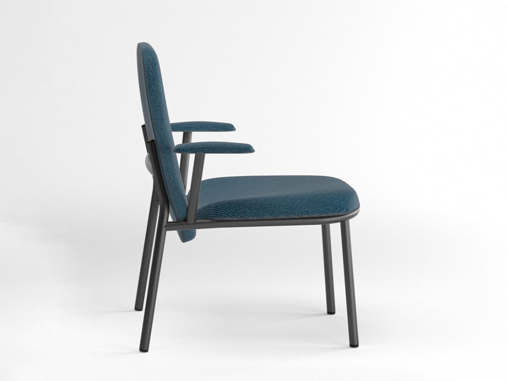 Sillón de respaldo alto con brazos Lana acero Ondarreta - 18