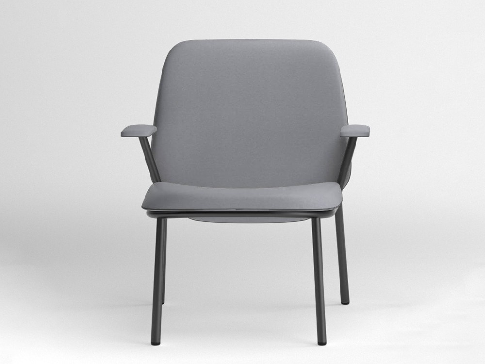 Sillón de respaldo alto con brazos Lana acero Ondarreta - 19