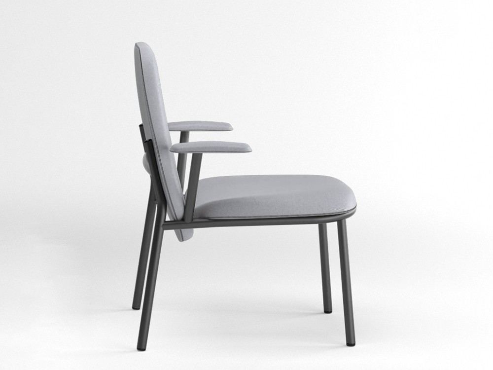 Sillón de respaldo alto con brazos Lana acero Ondarreta - 20