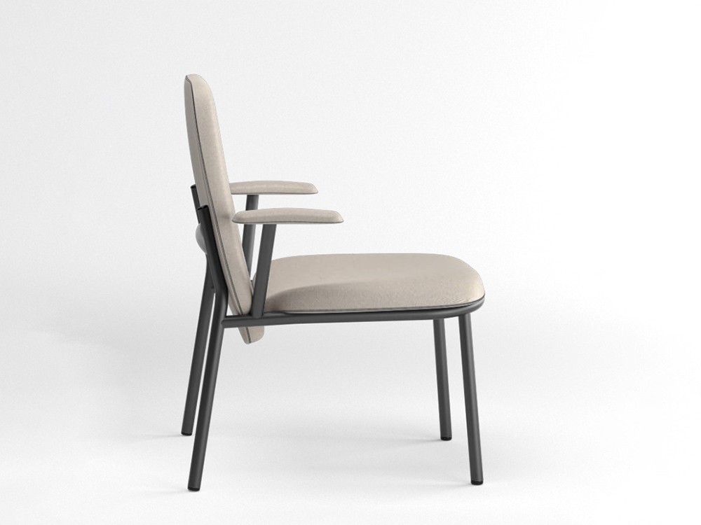 Sillón de respaldo alto con brazos Lana acero Ondarreta - 26