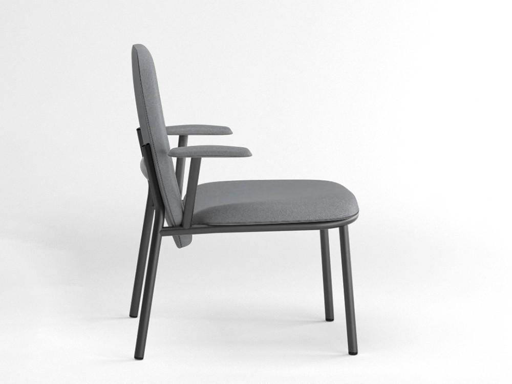 Sillón de respaldo alto con brazos Lana acero Ondarreta - 28