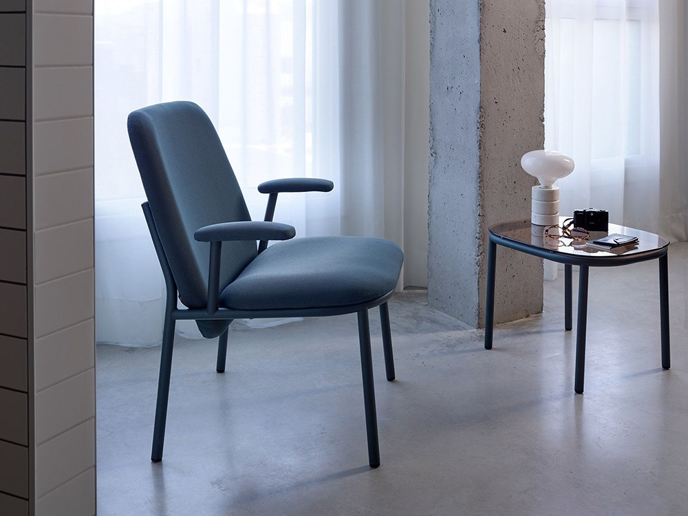 Sillón de respaldo alto con brazos Lana acero Ondarreta - 32