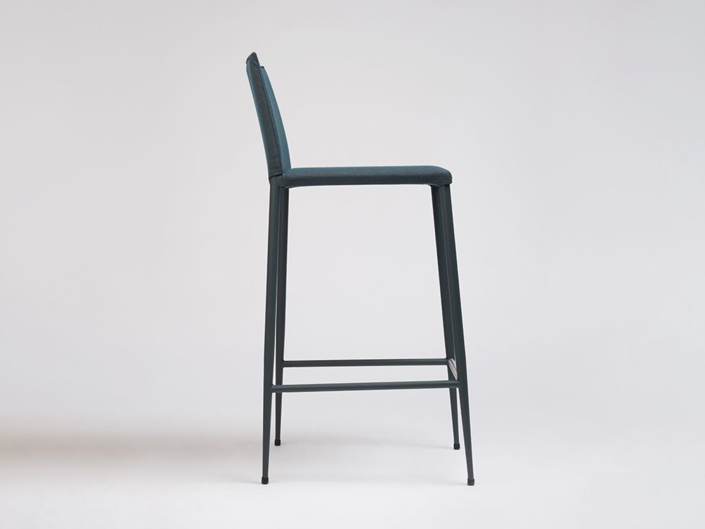 Taburete de acero y tapizado Moka