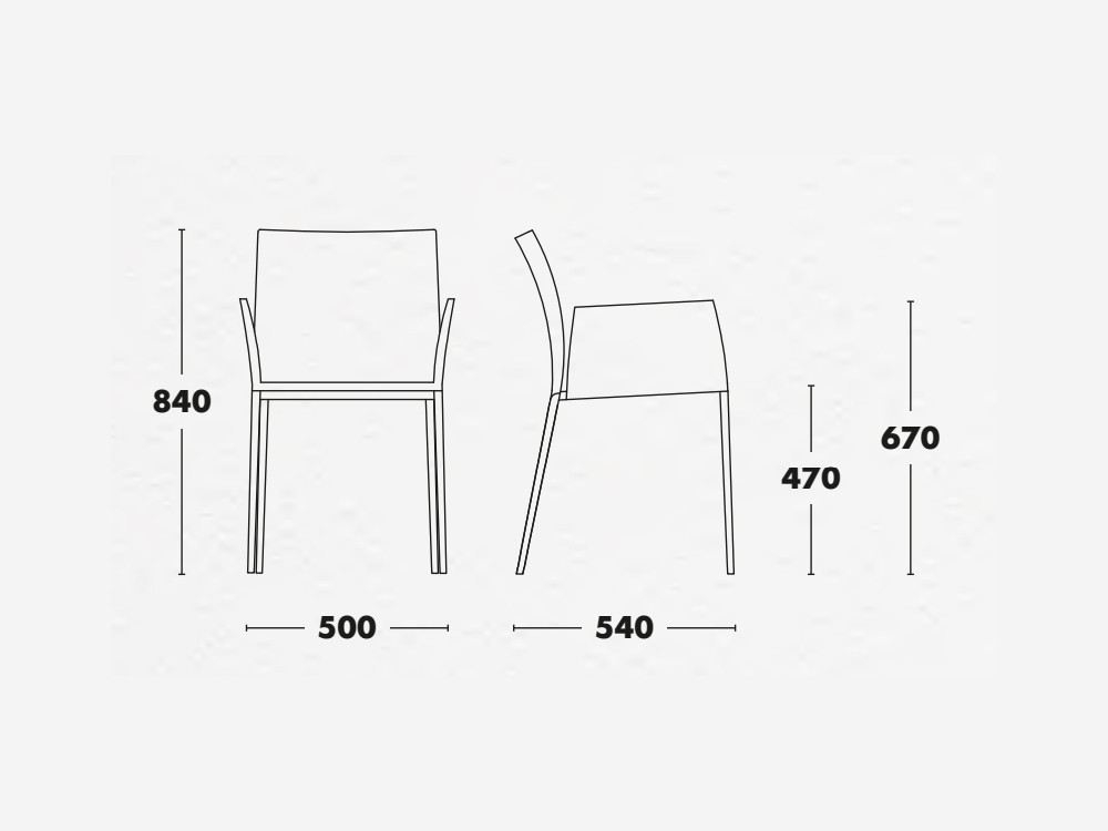 Silla de acero con o sin brazos Moka