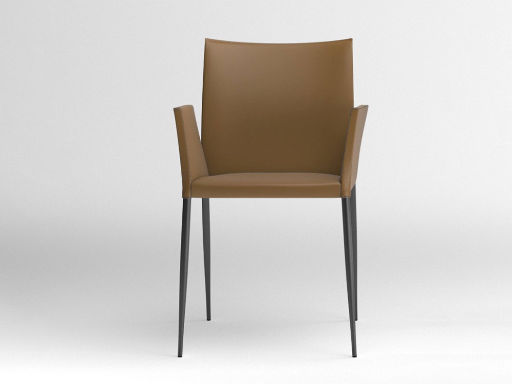 Silla con brazos Moka tapizada en piel sintética Ondarreta - 5