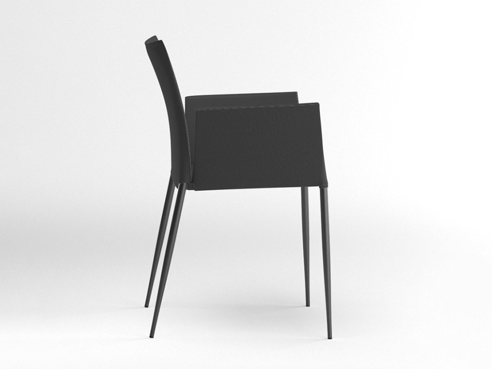 Silla con brazos Moka tapizada en piel sintética Ondarreta - 8