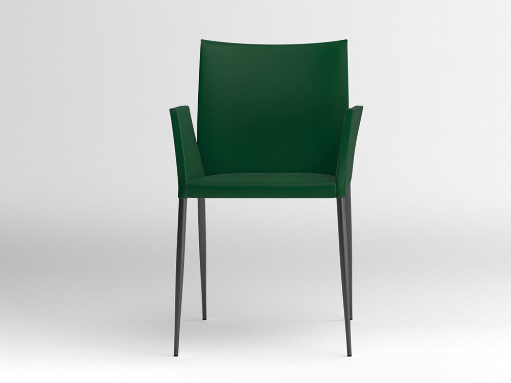 Silla con brazos Moka tapizada en piel sintética Ondarreta - 9