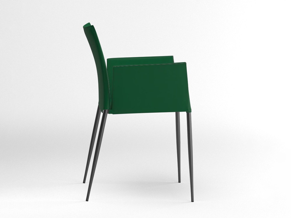 Silla con brazos Moka tapizada en piel sintética Ondarreta - 10