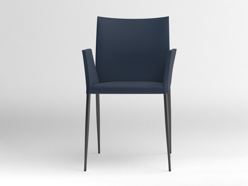 Silla con brazos Moka tapizada en piel sintética Ondarreta - 11