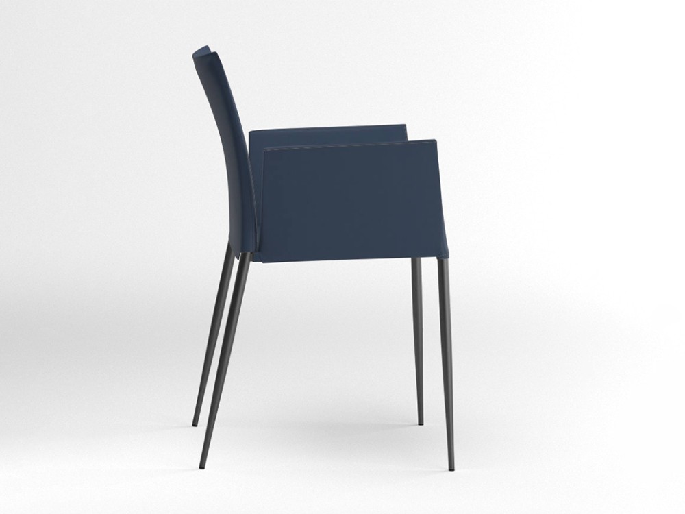 Silla con brazos Moka tapizada en piel sintética Ondarreta - 12