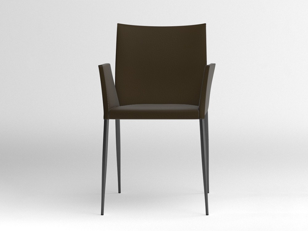 Silla con brazos Moka tapizada en piel sintética Ondarreta - 13