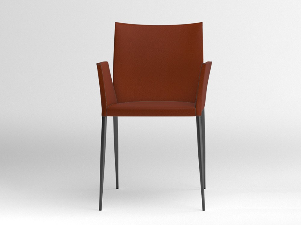 Silla con brazos Moka tapizada en piel sintética Ondarreta - 15