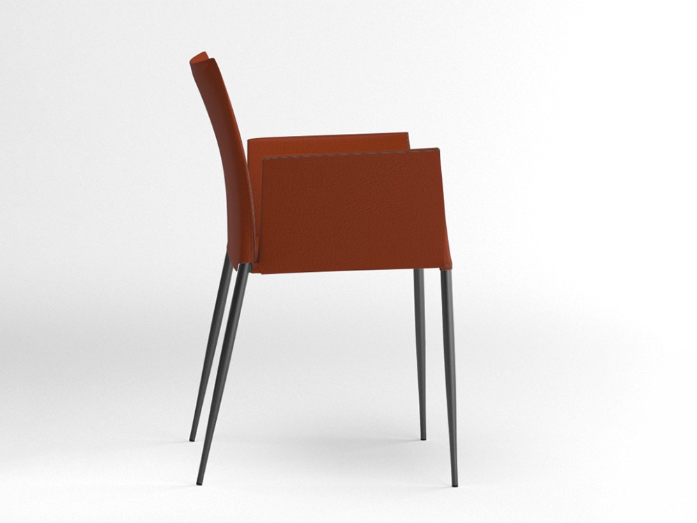 Silla con brazos Moka tapizada en piel sintética Ondarreta - 16