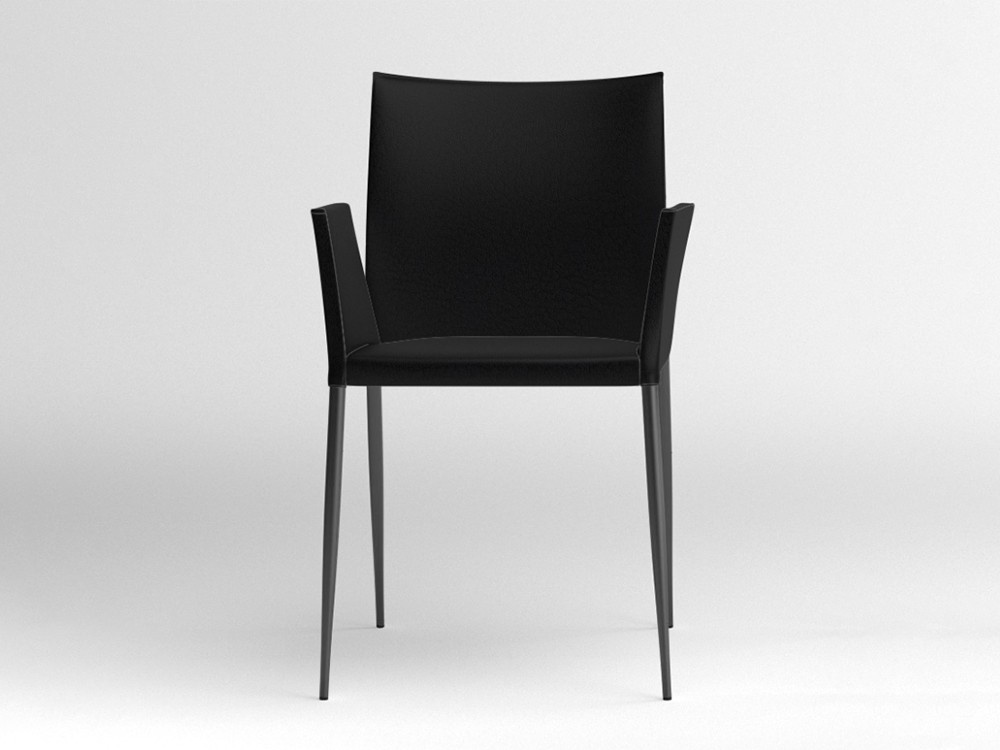 Silla con brazos Moka tapizada en piel sintética Ondarreta - 17