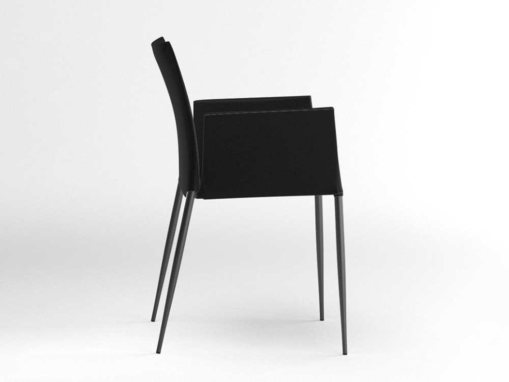 Silla con brazos Moka tapizada en piel sintética Ondarreta - 18