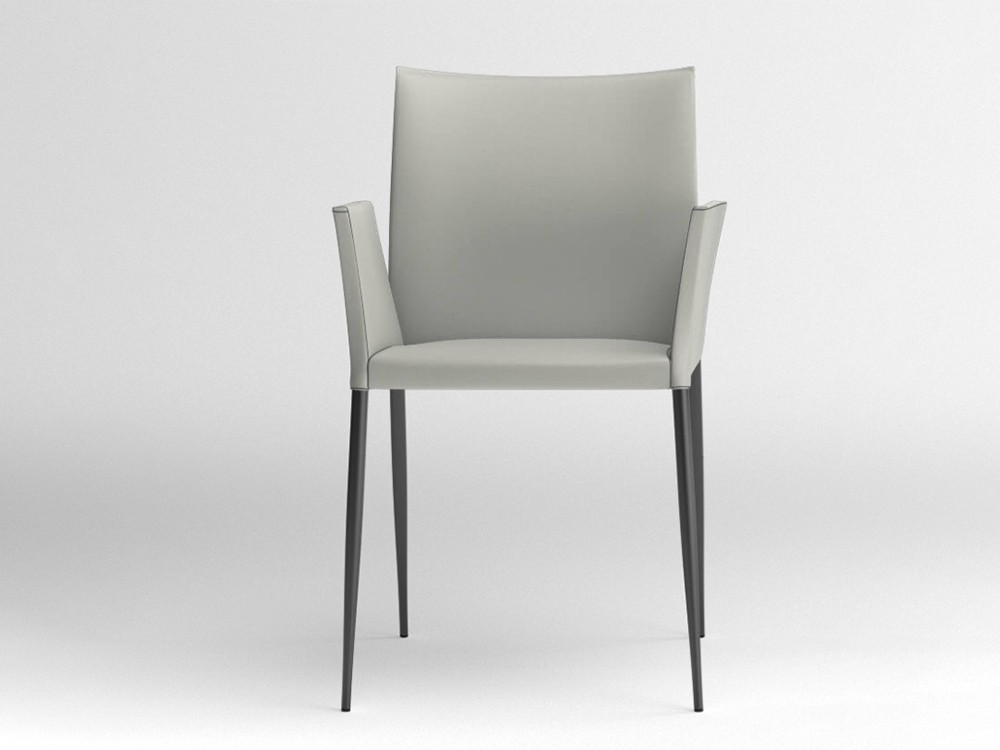 Silla con brazos Moka tapizada en piel sintética Ondarreta - 19