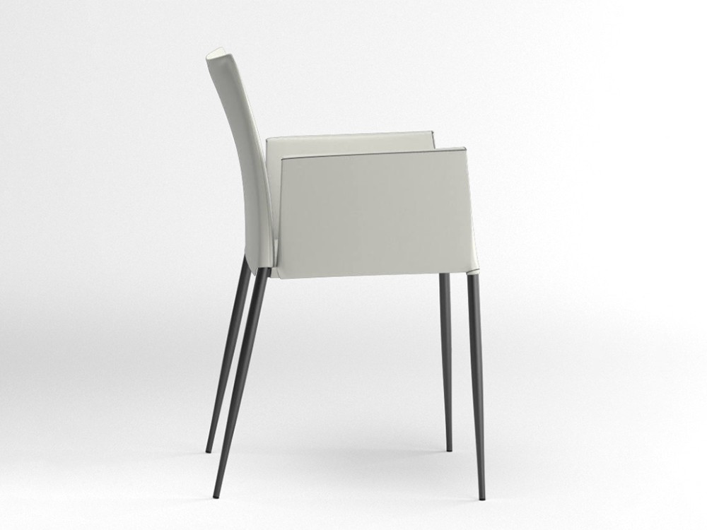 Silla con brazos Moka tapizada en piel sintética Ondarreta - 20