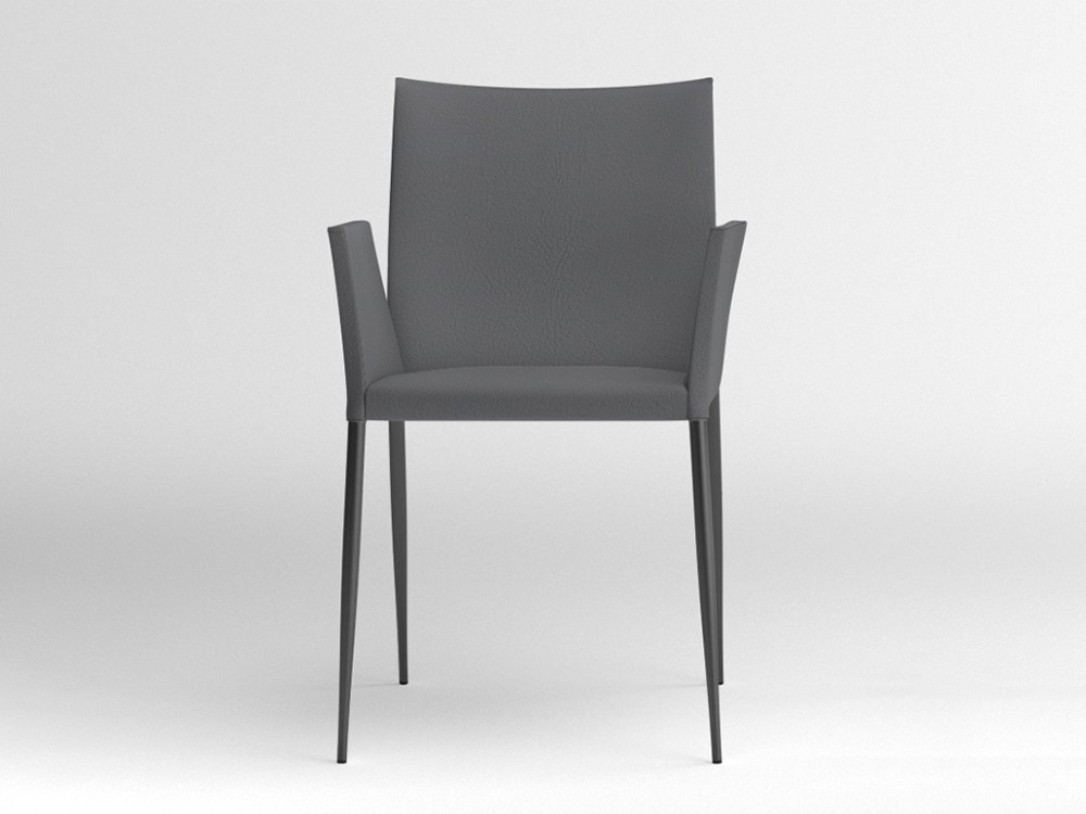 Silla con brazos Moka tapizada en piel sintética Ondarreta - 21