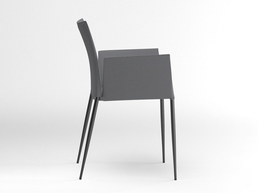 Silla con brazos Moka tapizada en piel sintética Ondarreta - 22