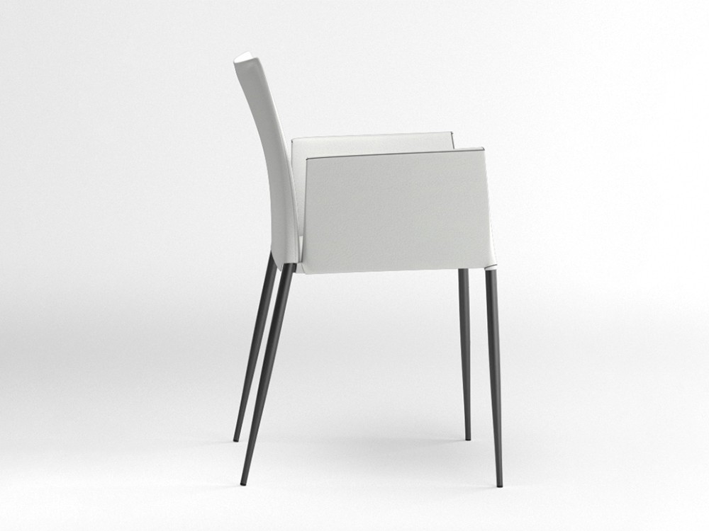 Silla con brazos Moka tapizada en piel sintética Ondarreta - 24