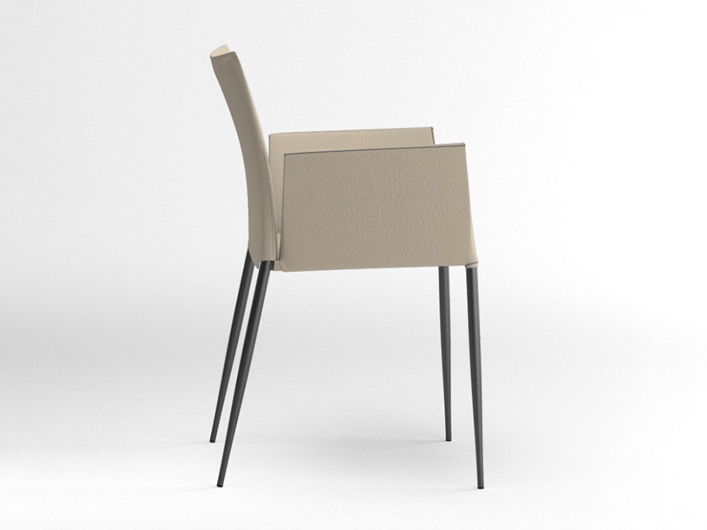 Silla con brazos Moka tapizada en piel sintética Ondarreta - 26