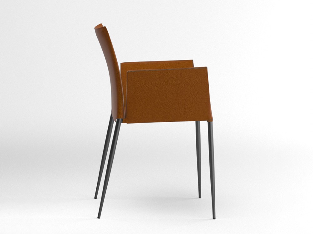 Silla con brazos Moka tapizada en piel sintética Ondarreta - 28