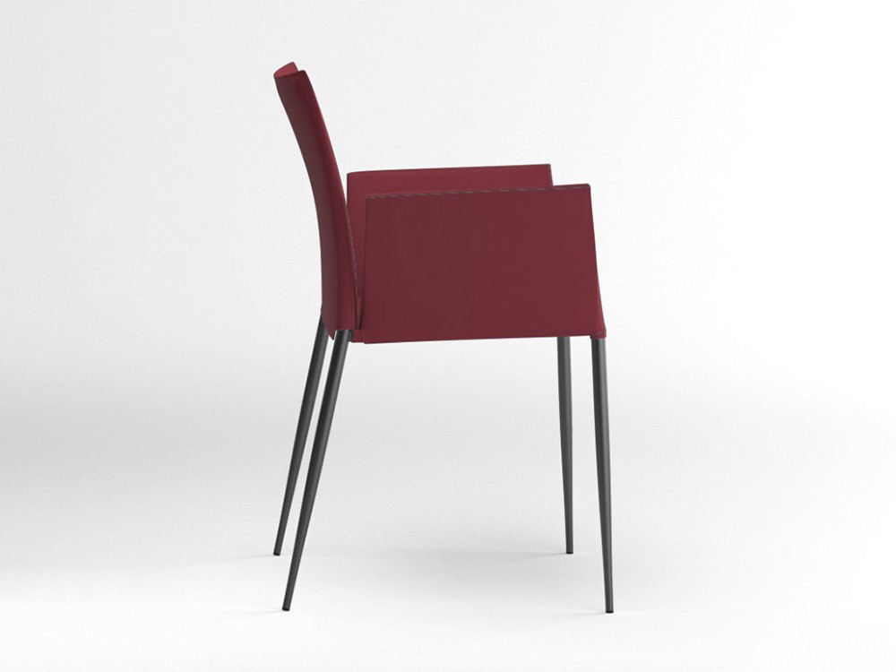 Silla con brazos Moka tapizada en piel sintética Ondarreta - 32