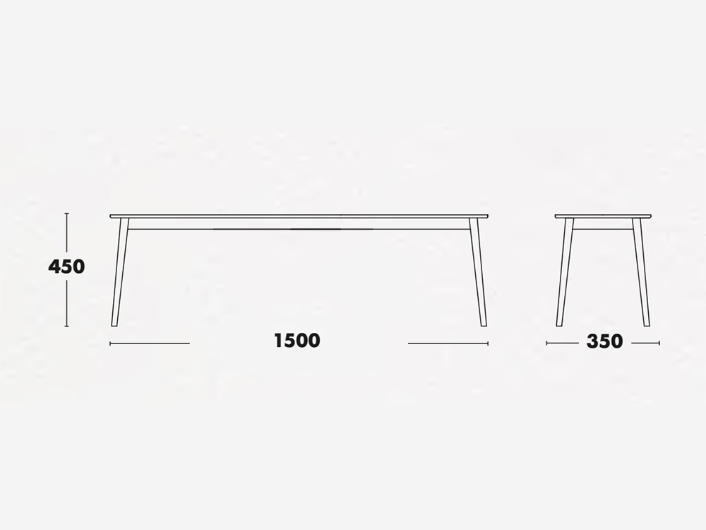 Banco de madera maciza Oto