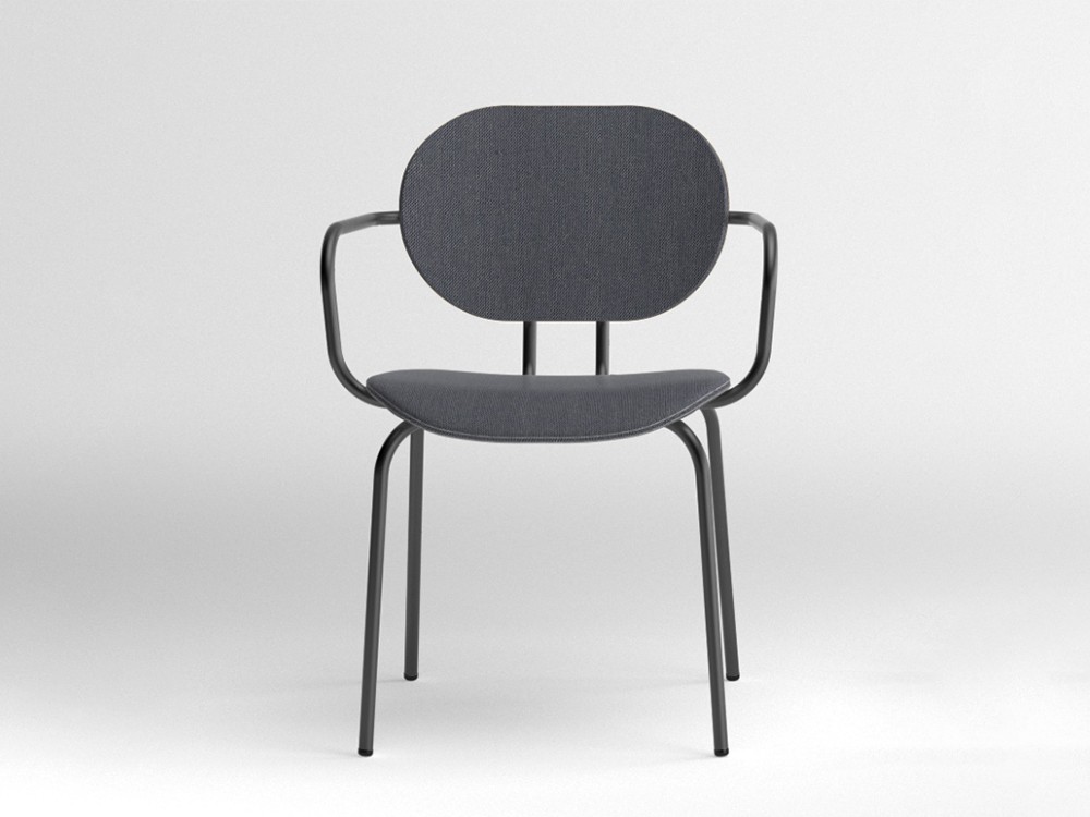 Silla Hari con brazos tapizada en textil Ondarreta - 1