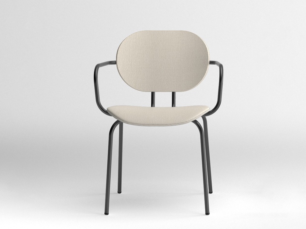 Silla Hari con brazos tapizada en textil Ondarreta - 5