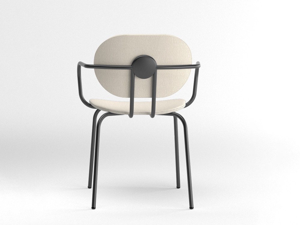 Silla Hari con brazos tapizada en textil Ondarreta - 6