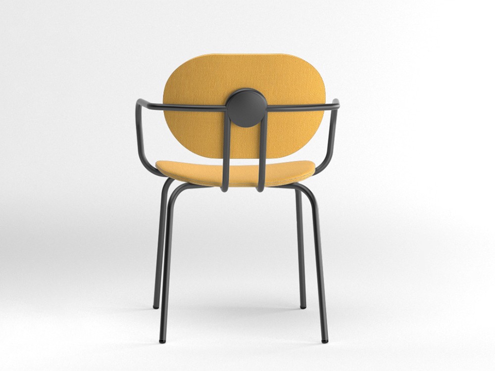 Silla Hari con brazos tapizada en textil Ondarreta - 8