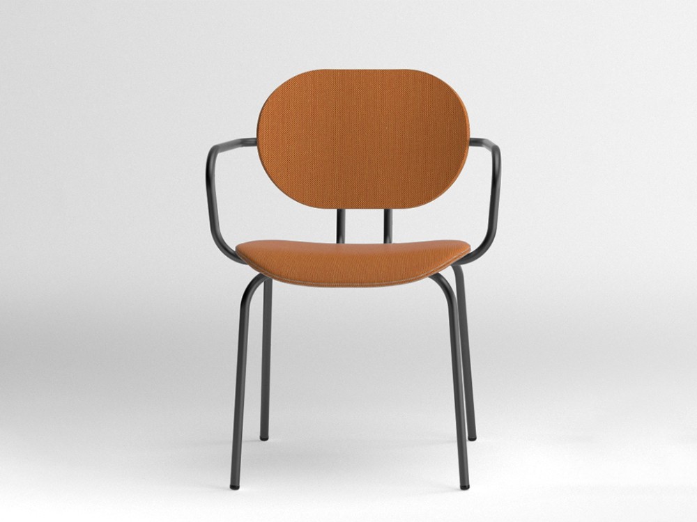 Silla Hari con brazos tapizada en textil Ondarreta - 9