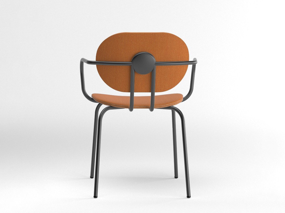 Silla Hari con brazos tapizada en textil Ondarreta - 10