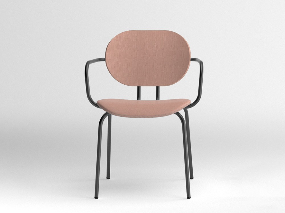 Silla Hari con brazos tapizada en textil Ondarreta - 11