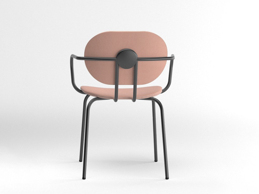 Silla Hari con brazos tapizada en textil Ondarreta - 12